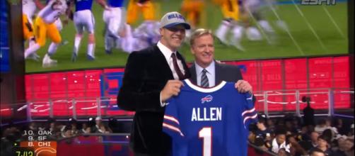 Buffalo Bills draft Josh Allen as their quarterback; (Photo Credit: Campus Insider/YouTube)
