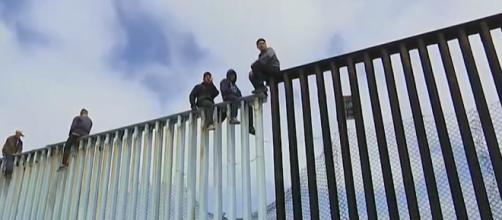 Migrants from South America at Tijuana-U.S. border. [Image credit: Associated Press/YouTube]