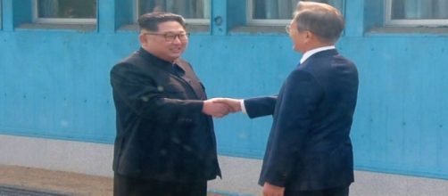 Kim Jong-un and Moon Jae-in via cbc.ca
