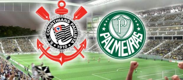 Escudo do Corinthians ao lado do Palmeiras. (foto reprodução). Escudo do Corinthians ao lado do Palmeiras. (foto reprodução).