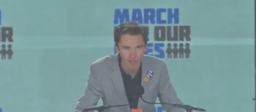 David Hogg address the March for Our Lives rally [Image Credit/ YouTube capture]