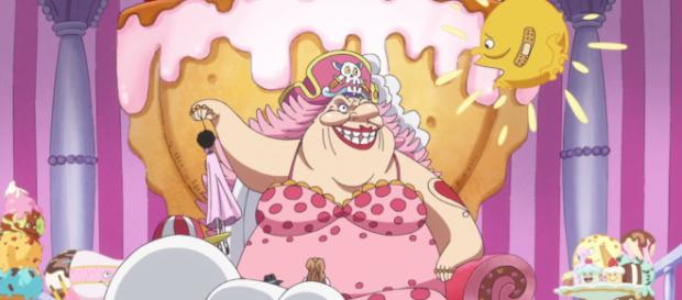 Big Mom finalmente comenzó a comer el pastel de bodas de reemplazo que Sanji preparó para ella Big Mom finalmente comenzó a comer el pastel de bodas de reemplazo que Sanji preparó para ella