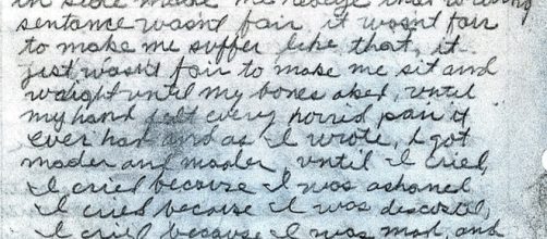 A portion of a letter written by the 'Golden State Killer' (Image via Sacramento Police Department - WikiMedia Commons)