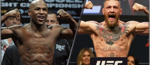 Mayweather vs. McGregor in an MMA fight – [image credit: UFC/YouTube]