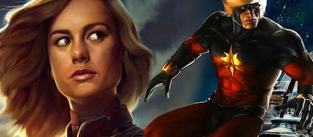 Avengers Infinity War Captain Marvel Brie Larson Costume Preview Breakdown [Image Credit: Emergency Awesome/YouTube screencap Avengers Infinity War Captain Marvel Brie Larson Costume Preview Breakdown [Image Credit: Emergency Awesome/YouTube screencap