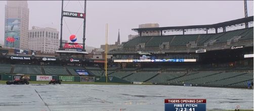 Tigers opening day was one of many postponed games so far. [image source - WXYZ-TV Detroit | Channel 7 / Youtube]