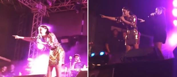 Cantora teve um ataque de fúria após gestos obscenos de mulher. Cantora teve um ataque de fúria após gestos obscenos de mulher.