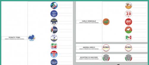 Fac-simile scheda elezioni regionali Molise 2018