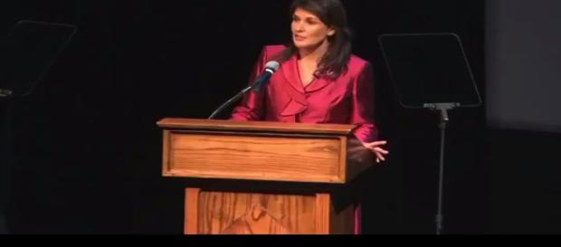 Nikki Halley ranting away. Photo-(Image credit-SNIP News youtube.com) Nikki Halley ranting away. Photo-(Image credit-SNIP News youtube.com)