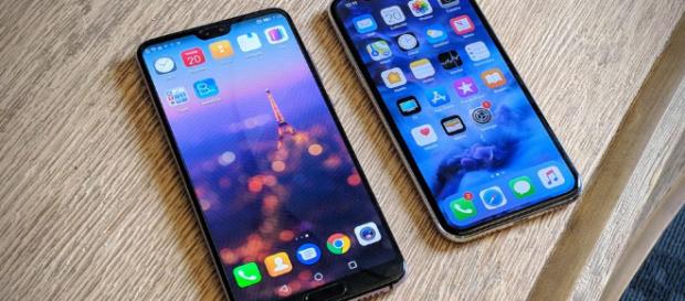El nuevo Huawei P20 Pro y el iPhone X. El nuevo Huawei P20 Pro y el iPhone X.