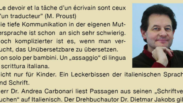 Andrea Carbonari: lo scrittore italiano al Festival degli Autori