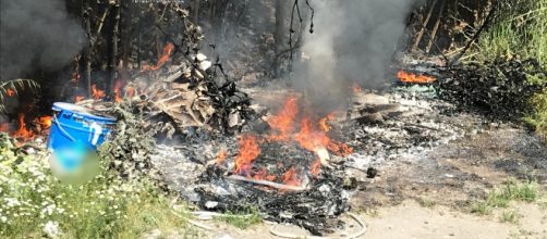 Incendio di rifiuti a Marigliano (NA)
