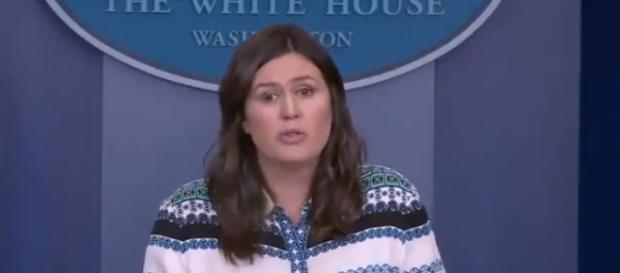 Sarah Huckabee Sanders at White House, via Twitter Sarah Huckabee Sanders at White House, via Twitter