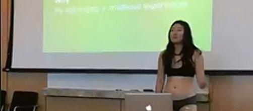 Cornell University delivered thesis in underwear [Image: CCTV News/YouTube screenshot]