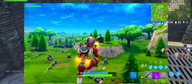 a screenshot of the jetpack in fortnite image credit exility youtube - fortnite jetpack