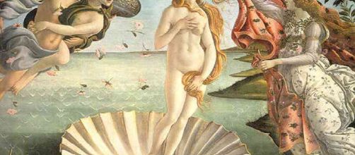 In alto, immagine della Venere di Botticelli