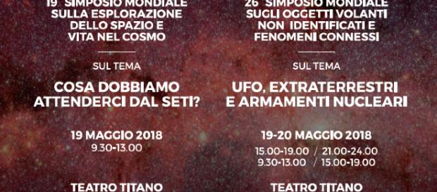 La locandina dei Simposi su Spazio e UFO 2018 a San Marino La locandina dei Simposi su Spazio e UFO 2018 a San Marino