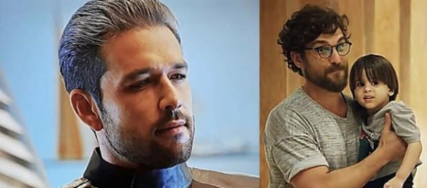 Ricardo usa o filho de Benjamin para torturá-lo em Apocalipse (Foto: Record TV) Ricardo usa o filho de Benjamin para torturá-lo em Apocalipse (Foto: Record TV)