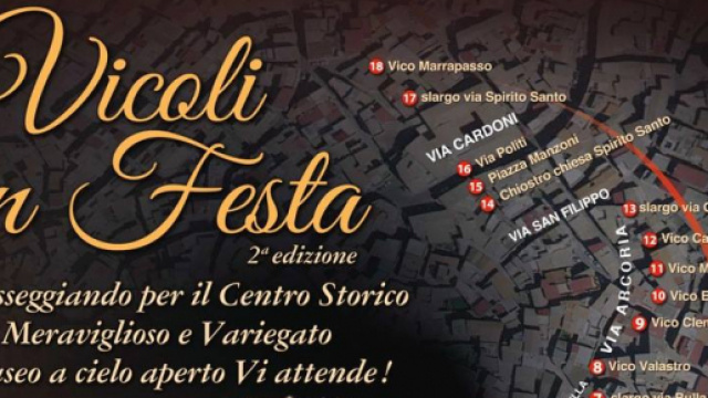 La locandina dell'evento "Vicoli in Festa", Adrano domenica 20 maggio ore 10-22