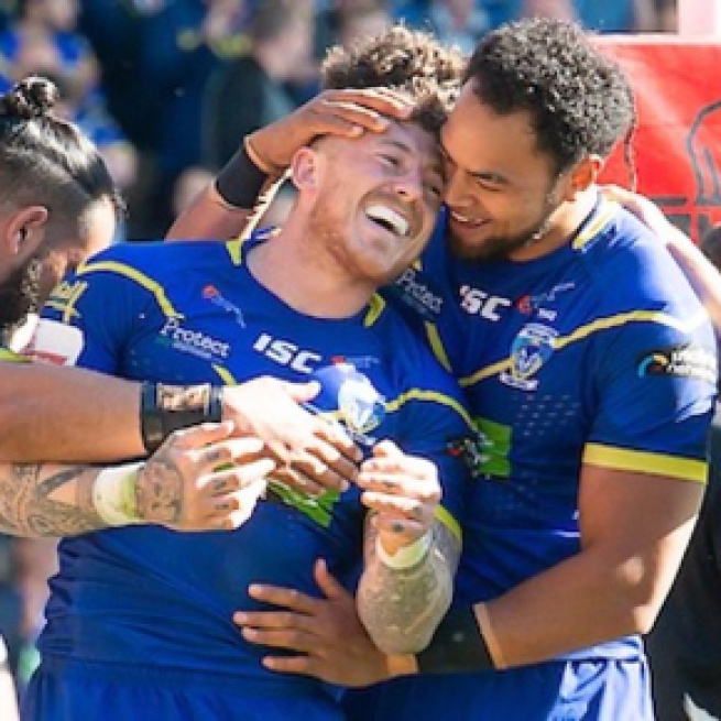 Josh Charnley scored two tries as Warrington hammered Toronto 66-10. Image Source - vtn.co