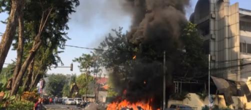 Six family members carry out deadly suicide bombings in Indonesia. [Image source: CBSNews/YouTube]