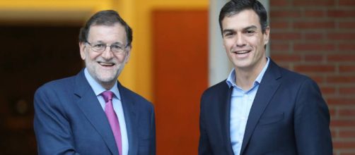 Mariano Rajoy y Pedro Sánchez juntos por Cataluña, Public Domain.