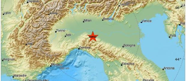 Terremoto Piacenza: tratto da EMSC Terremoto Piacenza: tratto da EMSC