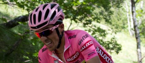 Alberto Contador in maglia rosa