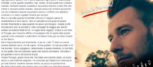 Ivan Zaytsev lascia la Sir Volley Perugia e si congeda con una lunga lettera su Facebook