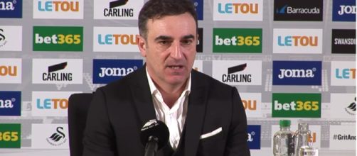 Carlos Carvalhal at a press conference. Photo courtesy: HaytersTV/YouTube screencap