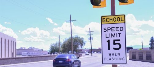 School speed limit sign. [Tech. Sgt. Matthew Rosine, 49th Wing Public Affairs Office / Wikimedia Commons]