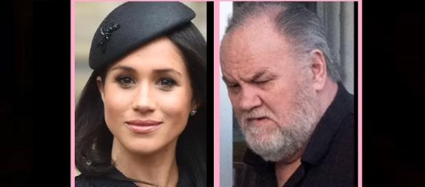 Meghan Markle's father embarrassed. Photo via Gossip and More/YouTube screenshot Meghan Markle's father embarrassed. Photo via Gossip and More/YouTube screenshot