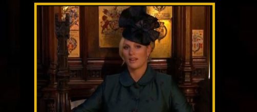 Zara Tindall's facial expression goes viral as one "bored" wedding guest.[Image Credit: Top 24h News/YouTube screenshot]