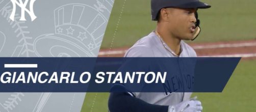 Giancarlo Stanton making his mark in Yankees history. [image source: 227 MLB spicey - Flickr]