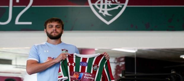 Após oito anos no Qatar, Nathan Ribeiro chega para reforçar a zaga do Fluminense (Foto: Lucas Merçon) Após oito anos no Qatar, Nathan Ribeiro chega para reforçar a zaga do Fluminense (Foto: Lucas Merçon)