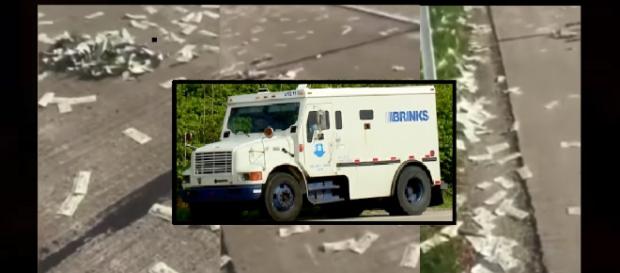 Armor truck spills cash along Indiana highway. Photo: NewZZCafe Youtube Screenshot Armor truck spills cash along Indiana highway. Photo: NewZZCafe Youtube Screenshot