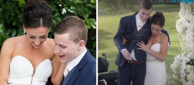 Chris Norton caminhou em seu casamento com Emily, emocionando a todos (Foto: People/Montagem RPA) Chris Norton caminhou em seu casamento com Emily, emocionando a todos (Foto: People/Montagem RPA)