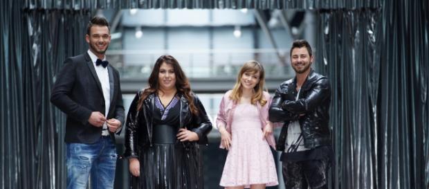 DSDS: Die Finalisten Michael, Janina, Marie und Michel (v.l.) - Foto: MG RTL D / Stefan Gregorowius DSDS: Die Finalisten Michael, Janina, Marie und Michel (v.l.) - Foto: MG RTL D / Stefan Gregorowius
