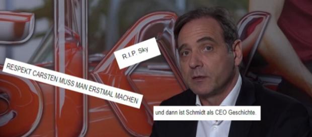 Sky Chef Carsten Schmidt ist wegen Sky Q in der Community unter Beschuss / Fotos: SkyService YouTube / Screenshots community.sky.de Sky Chef Carsten Schmidt ist wegen Sky Q in der Community unter Beschuss / Fotos: SkyService YouTube / Screenshots community.sky.de