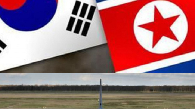 Le bandiere e un bombardiere B-52