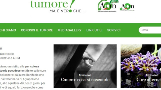 Tumori: nasce il primo sito contro fake news