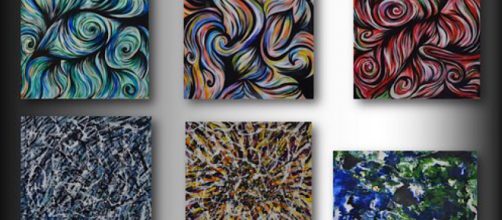This image depicts abstract paintings created by artist Denise Valentino. / Image via Denise Valentino, used with permission.