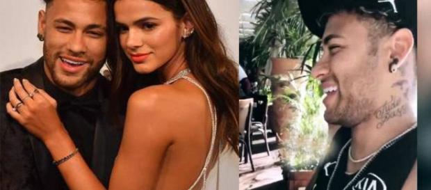 Bruna Marquezine e Neymar se divertem durante almoço Bruna Marquezine e Neymar se divertem durante almoço