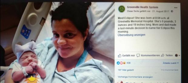 Sie ist in einem besonderen Moment geboren - Foto: Facebook/Greenville Health System Sie ist in einem besonderen Moment geboren - Foto: Facebook/Greenville Health System