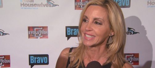 Camille Grammer attends an interview. [Photo via Entertainment Tonight/YouTube]