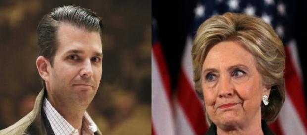 Donald Trump Jr., Hillary Clinton, via Twitter Donald Trump Jr., Hillary Clinton, via Twitter