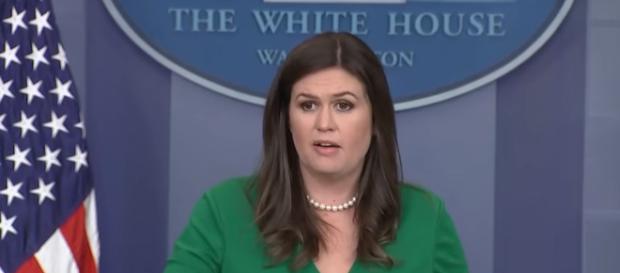 Sarah Huckabee Sanders at White House, via YouTube Sarah Huckabee Sanders at White House, via YouTube