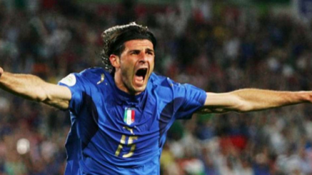 Vincenzo Iaquinta durante la sua esultanza contro il Ghana