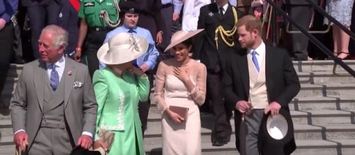Meghan shares a joke with Camilla at Prince Charle's 70th birthday at Buckingham Palace | Youtube - The Royal Family Channel -