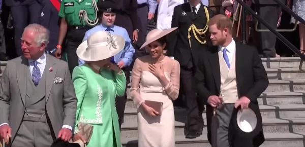 Meghan shares a joke with Camilla at Prince Charle's 70th birthday at Buckingham Palace | Youtube - The Royal Family Channel -
